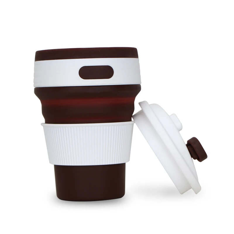 
Custom12oz Collapsible Folding Water Drinking Tumbler Silicone Foldable plastic coffee mug 