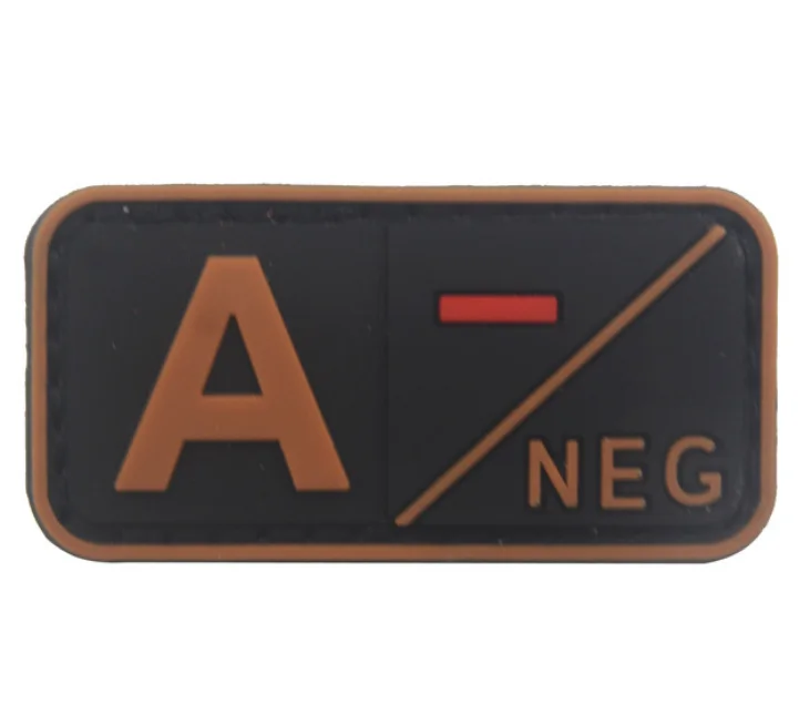 High Quality Custom Eco-Friendly Silicone Patch Rubber Tag Blood Type Label for Clothing