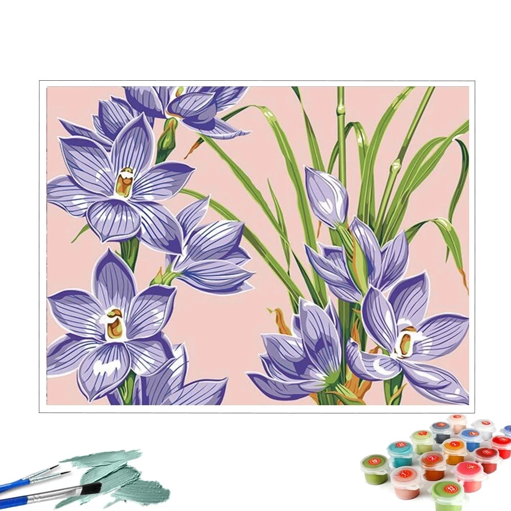 Wholesale Handmade Wall Art Flower Painting Iris Modern Home Decoration Oil Painting