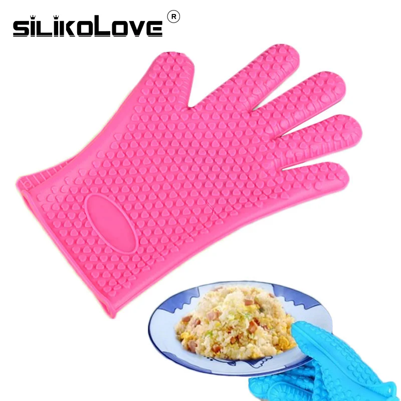 Cheap anti-dirty hands anti-hot household gloves waterproof kitchen clean silicone rubber gloves