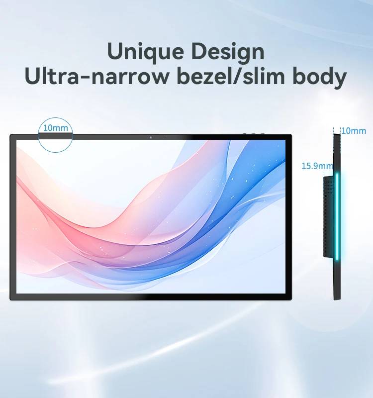 Wall mount 15.6 inch advertising Android 13 digital signage machine tablet pc