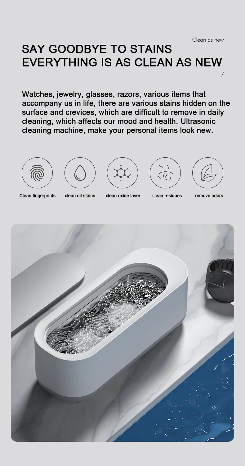 Mini digital dental denture watch glasses jewelry ultrasonic cleaners