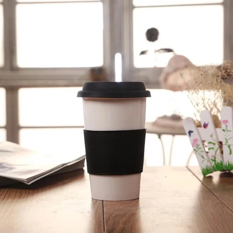 Food Grade Custom Reusable Clear Red Color Silicone Rubber Coffee Mug Cup Sleeve