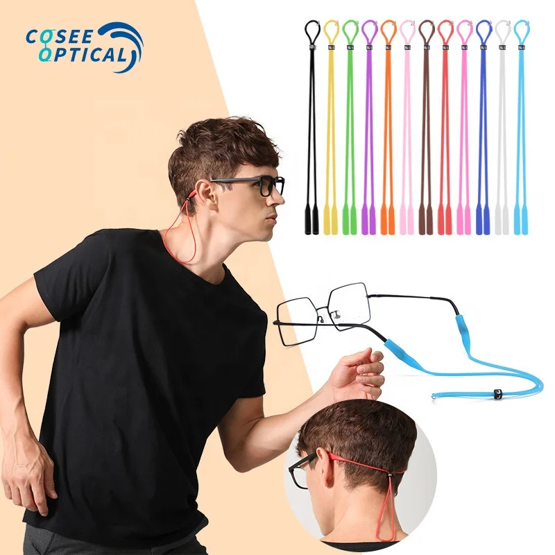 Colorful Adjustable Silicone Glasses Strap Elastic Safety Eyeglasses Neck Cord Sports Sunglasses Retainer Rope