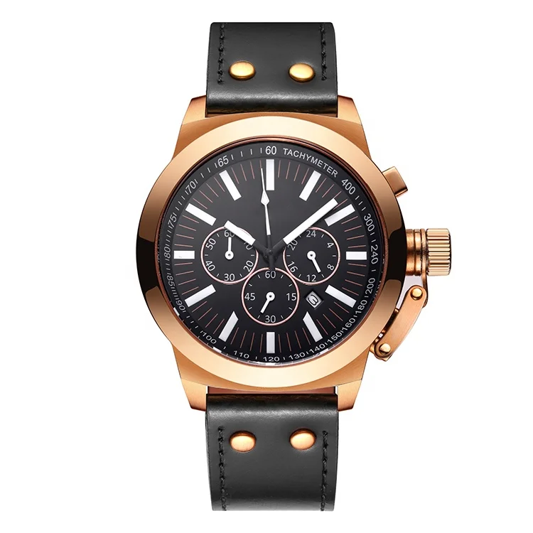 High grade 316L steel watches hook crown wrist watches men sapphire coated crystal lens watches