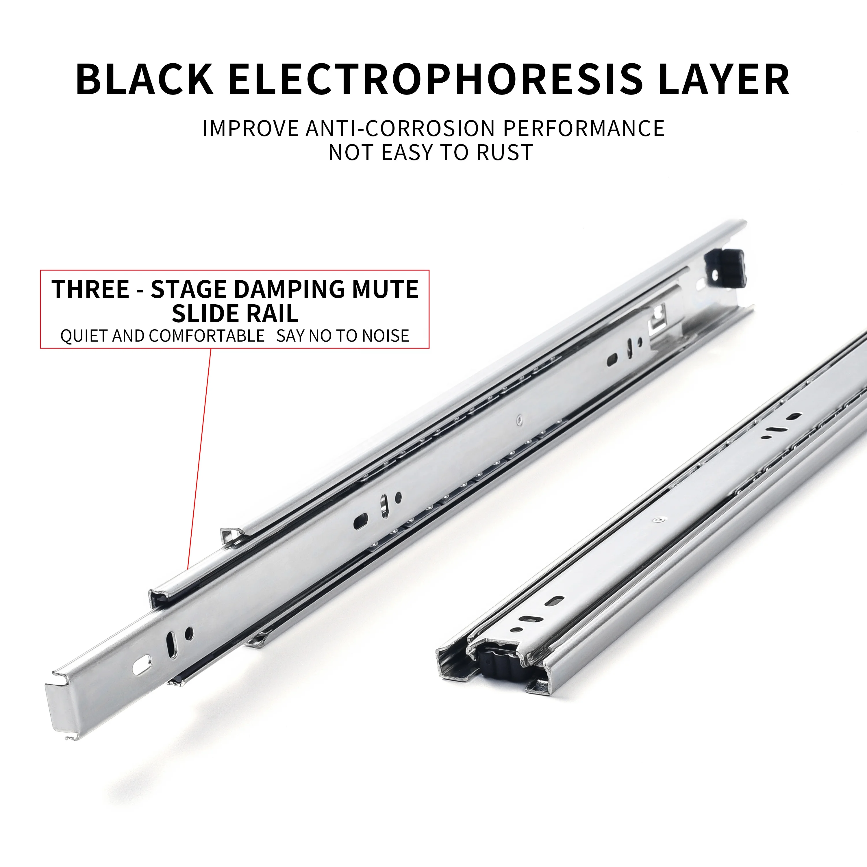 SNEIDA Wholesale Furniture Hardware Cabinet Accessories Drawer Rail Ball Bearing Telescopic Drawer Slide