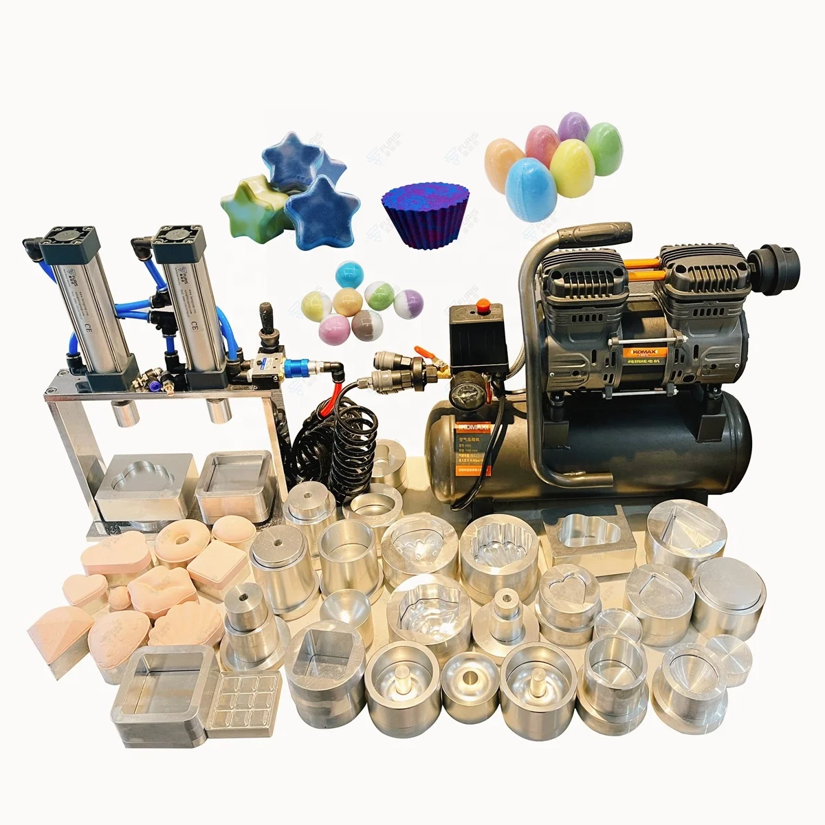 Hot Sale Kids Women Desktop Square Rectangle Donut Milliard Bath Bomb Press With 2 Station And Molds Wrap Wrapping Machine Price