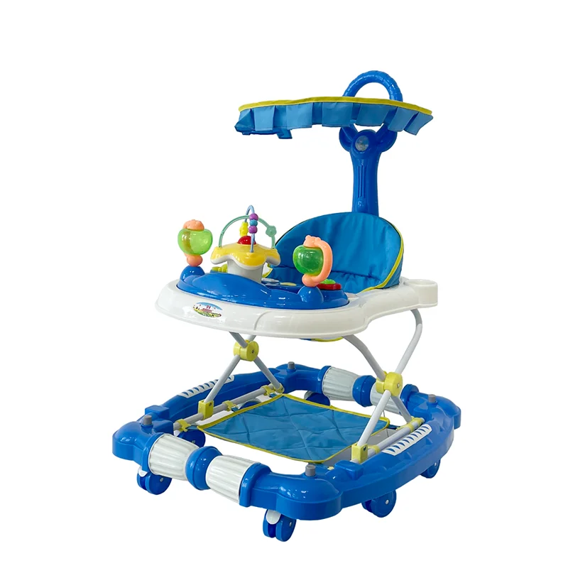 New Outdoor Multi Function Push Handle Baby Learning Walker with Canopy