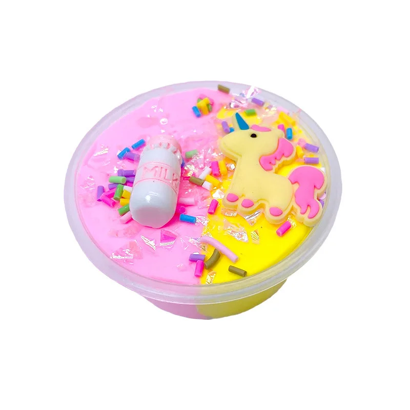 Hot Unicorn cotton slime charms PUFF glue color matching candy accessories plasticine decompression rubbing mud slimes supplies