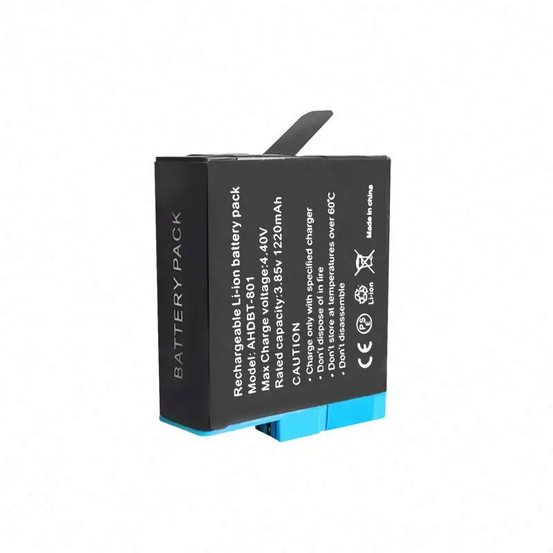 3.85V 1220mAh Rechargeable Gopros 8 Battery Action Camera Battery for GoPros Heros 8 7 6 5 Black