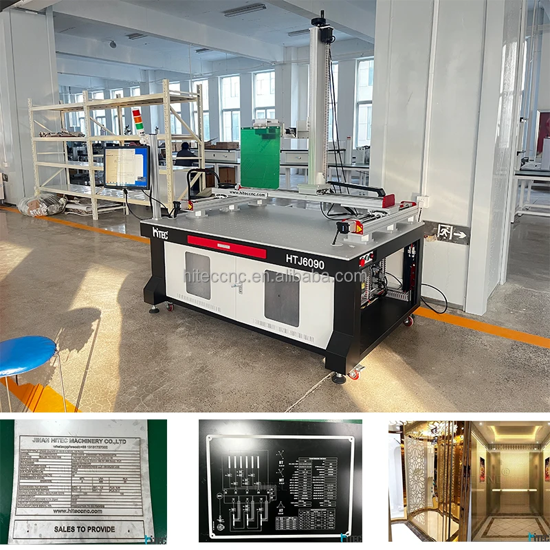 100W 200W Air cooling gantry type fiber laser marking machine for elevator steel engraving and etching to decorative elevator