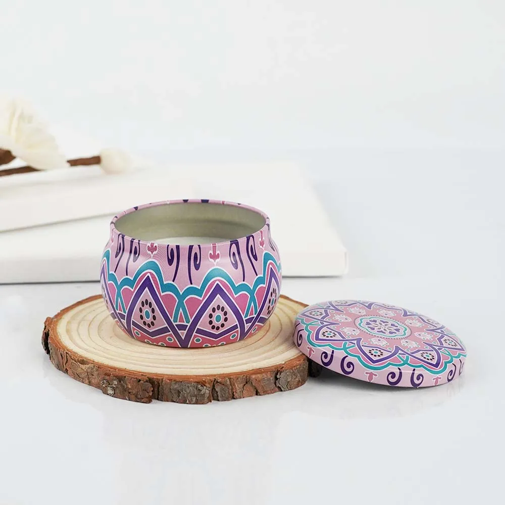 Scented Tin Candle Decorative Aroma Tin Gift Box Candle Soy Wax Tin Scented Candle