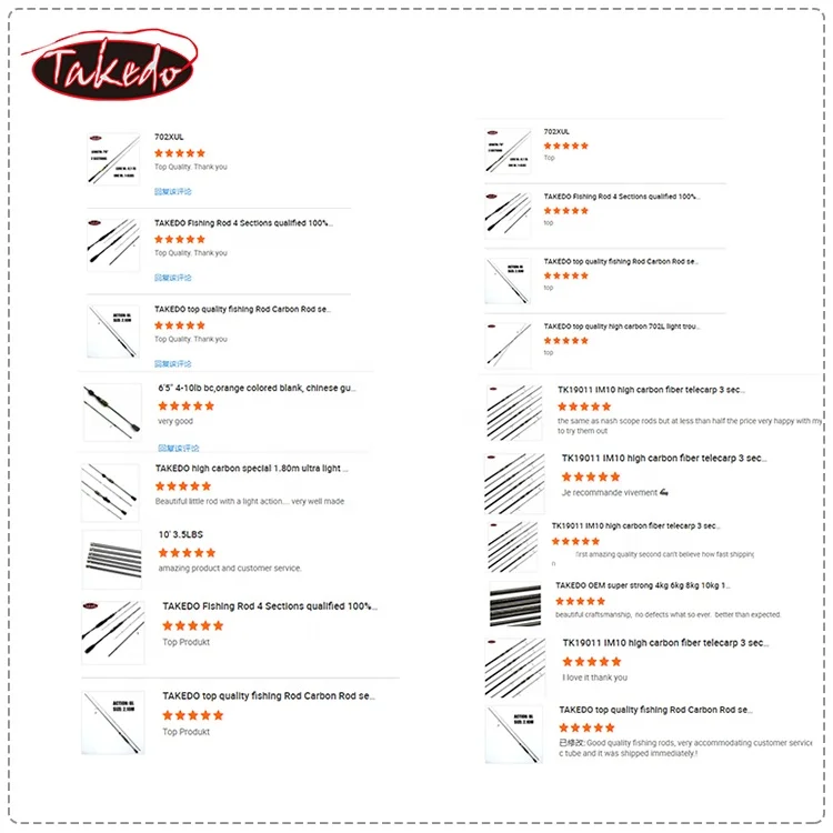 TAKEDO TKM001 Fishing Rod  Baitcasting In 3 Sections  Full Carbon Fast Action Medium Power Match Rods Fishing Rods