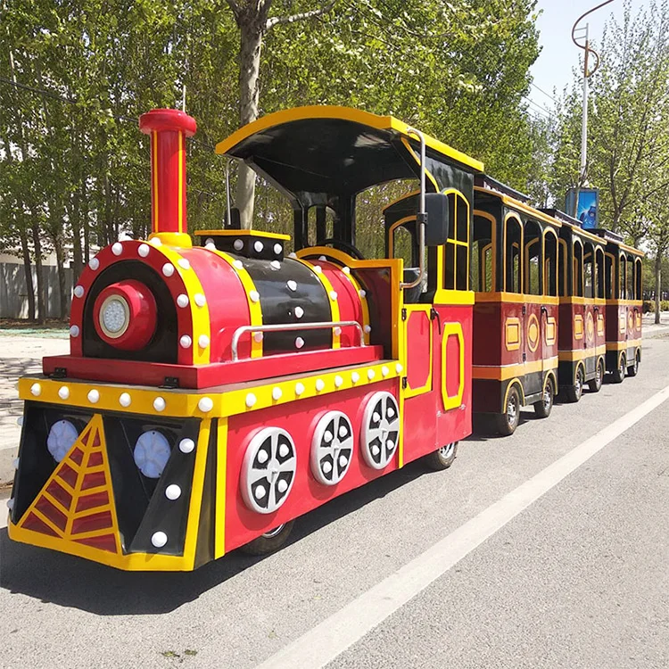 Best selling latest commercial handmade battery powered amusement park rides mini sightseeing trackless train for sale