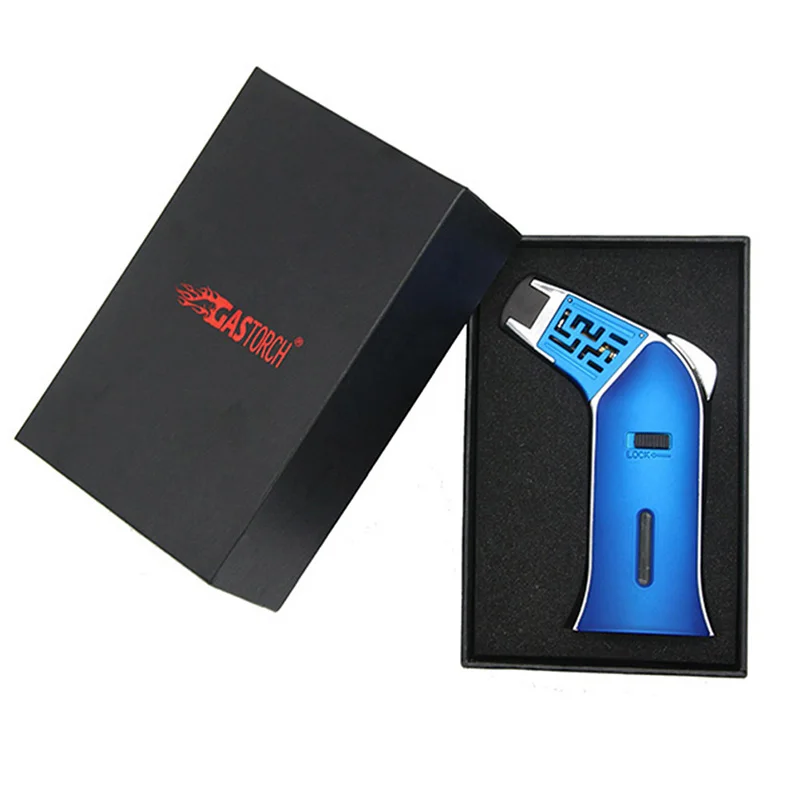 XY840868 Personalized Custom Logo Box Rechargeable Butane Gas Kitchen Cooking Blow Torch Gas Lighter