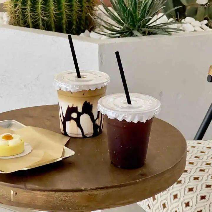 Plastic foam teacup Pet cold drink cup Plastic with lid 12 oz 16 oz 24 oz custom disposable drink cup