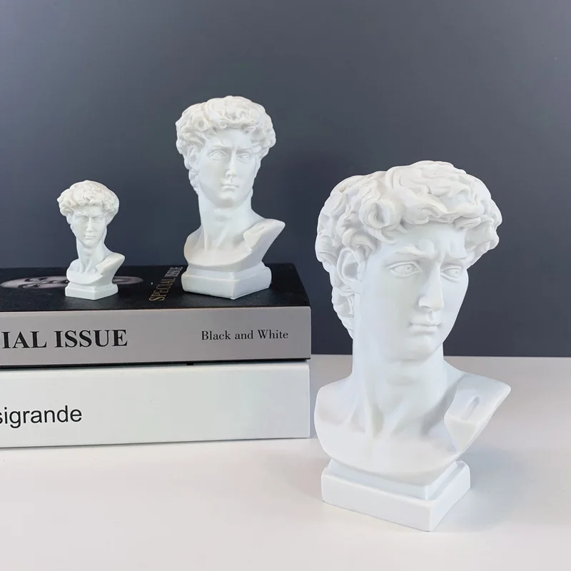 Customized indoor abstract greek figure head statue, home decor resin art sculpture creative flowers pots pen holder crafts