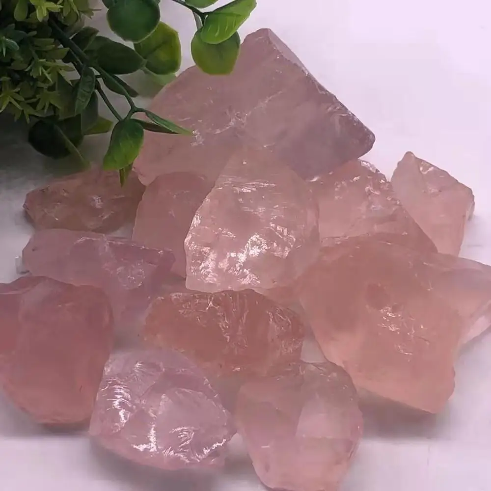 
Wholesale Crystal Gravel Rose Pink Crystal Specimen Raw Rough Quartz Rose Crystal 