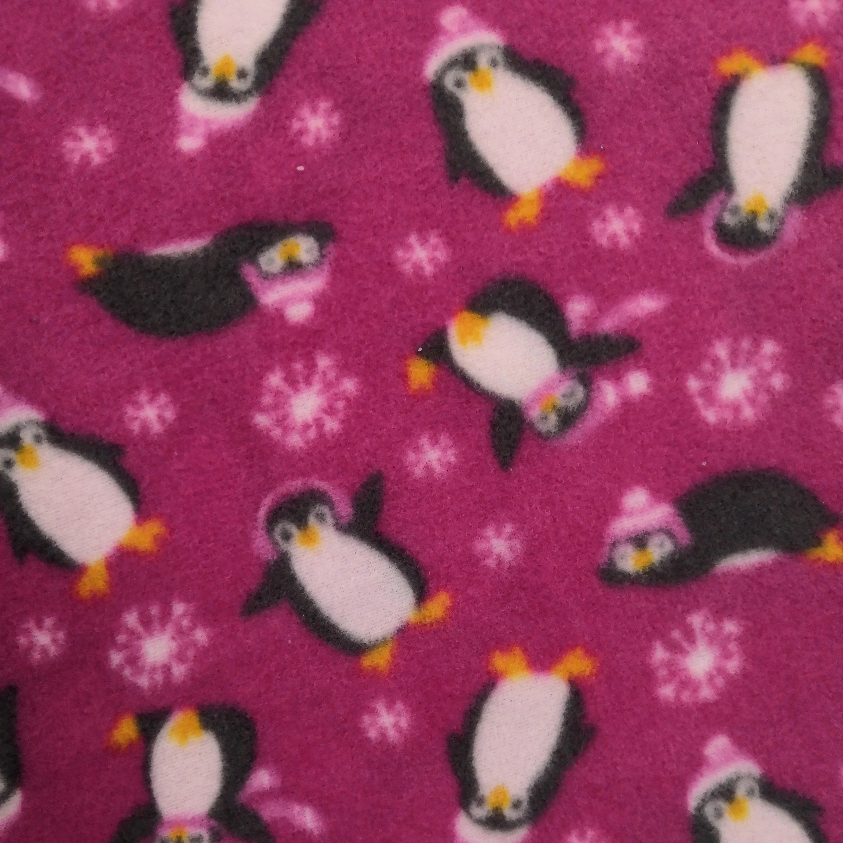 Roes red winter pattern penguin scarf cute animal brush warm polar fleece fabric