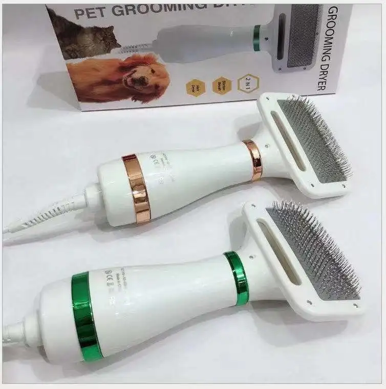 2021 Pet hair dryer hot air comb hair dryer 2 in 1 for dogs and cats dry and comb hair dryer comb