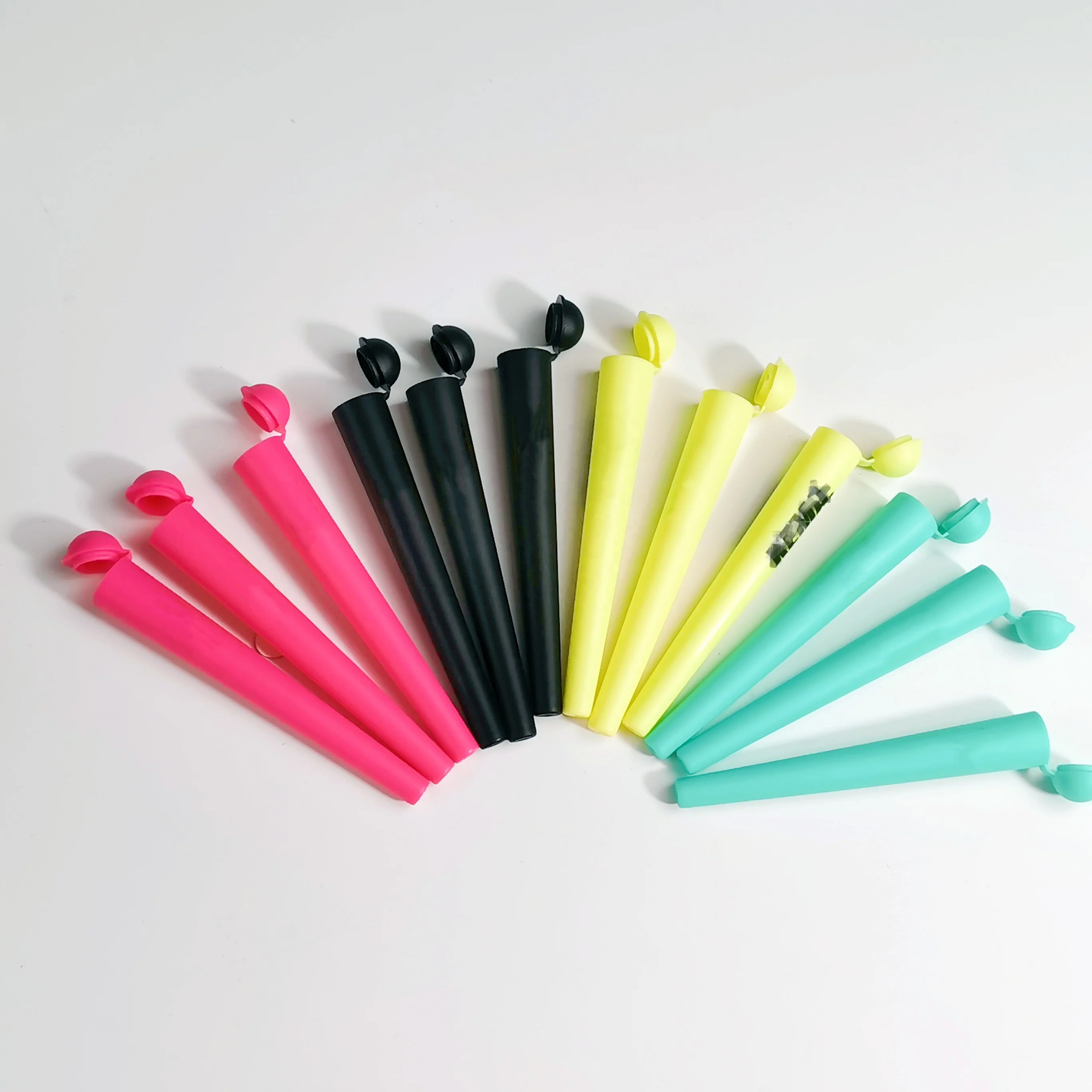 Custom Sticker 116mm Colorful Plastic Tube Air Tight Smell Proof Cigar Storage Container Portable  Cone Tube