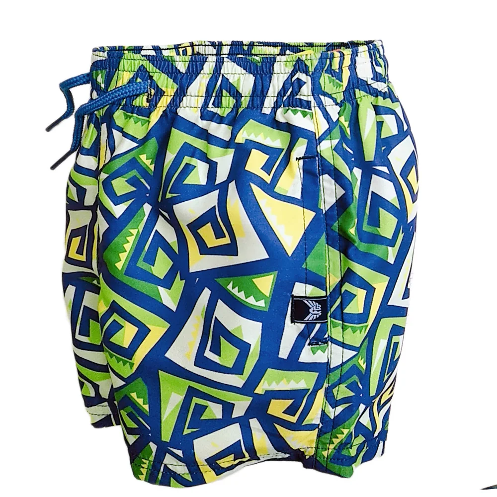 China manufacturer customised low MOQ medium-high quality windproof polyester Drawstring eslatic beach short swim trunks