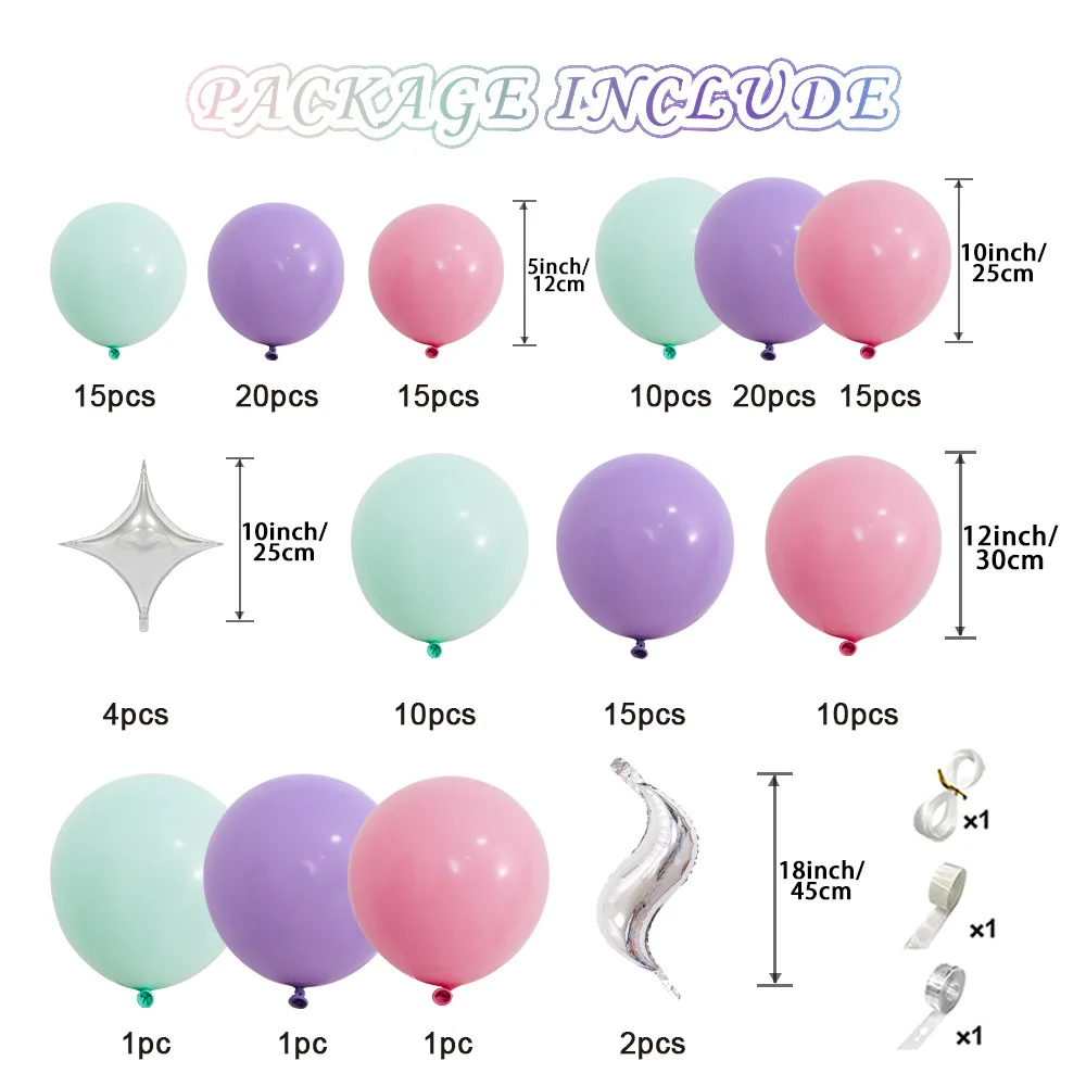 New blue Macaron Balloon Set Arch Chain Opening birthday wedding party wedding decoration Balloon chain set