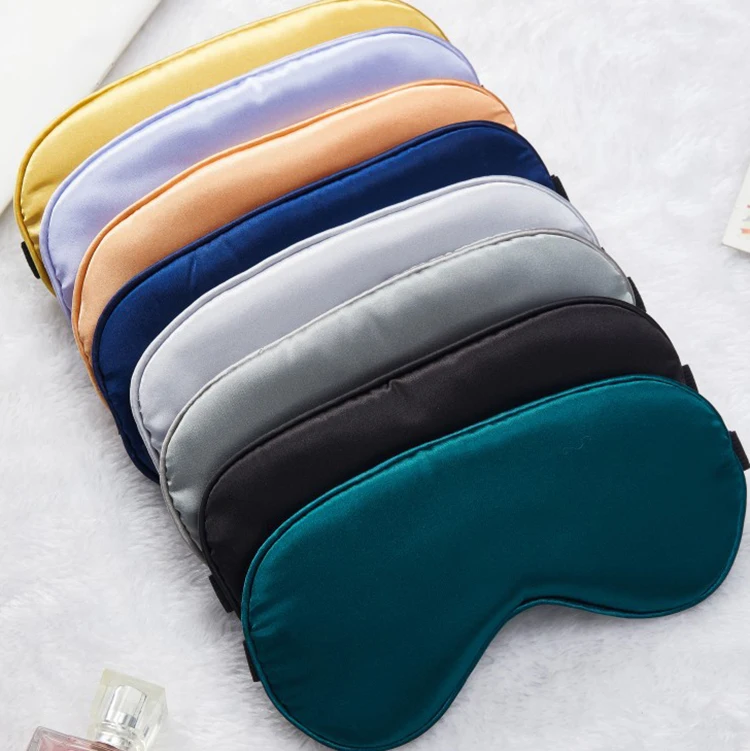 Soft Travel Sleep Eye Masks Silk Eye Cover Soft Satin Blindfold Elastic Strap Night Eye Shade for Women Men