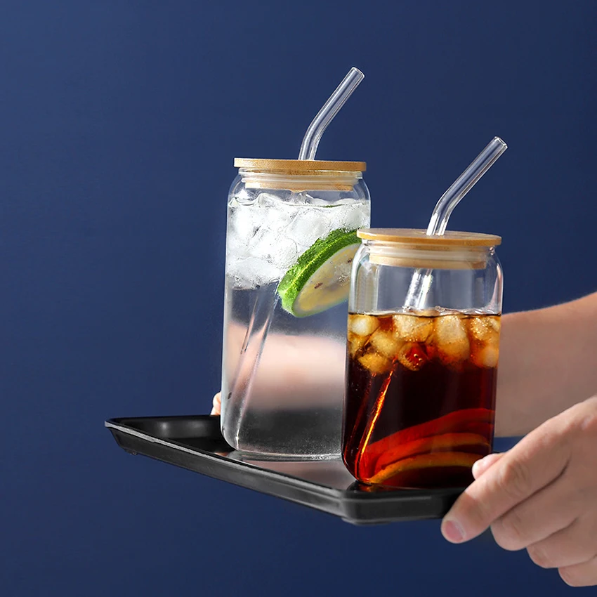 Custom 16 Oz Plastic Libbey Cups Juice Drink Clear Beer Can Drink Libby Glasses With Bamboo Lid