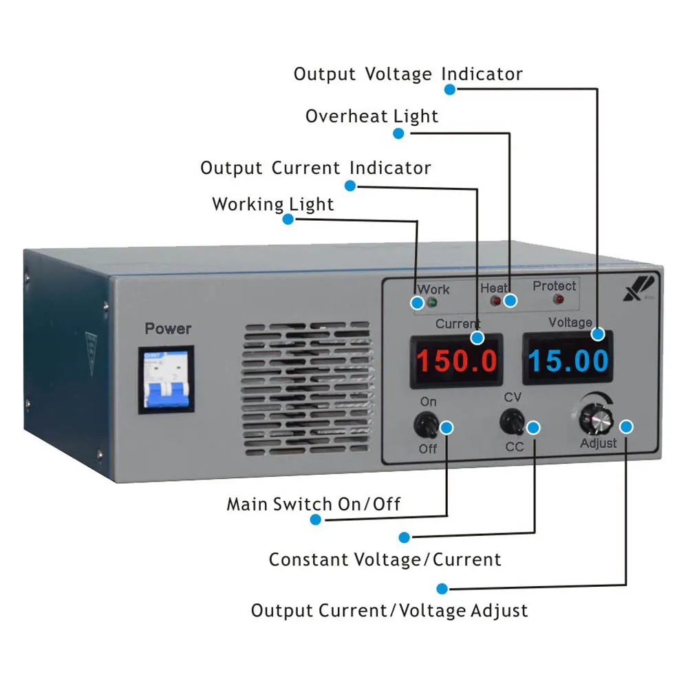 High Power 15V 200Amp Electrolysis Chrome Plating Machine Switching Rectify Electroplating IGBT Rectifier