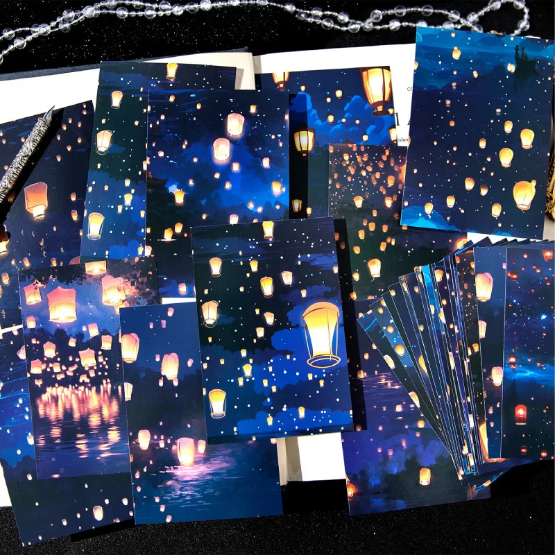 30pcs/pack Copperplate Material Paper Beautiful Prayer Series Handbook DIY Decoration Underlay Collage Material