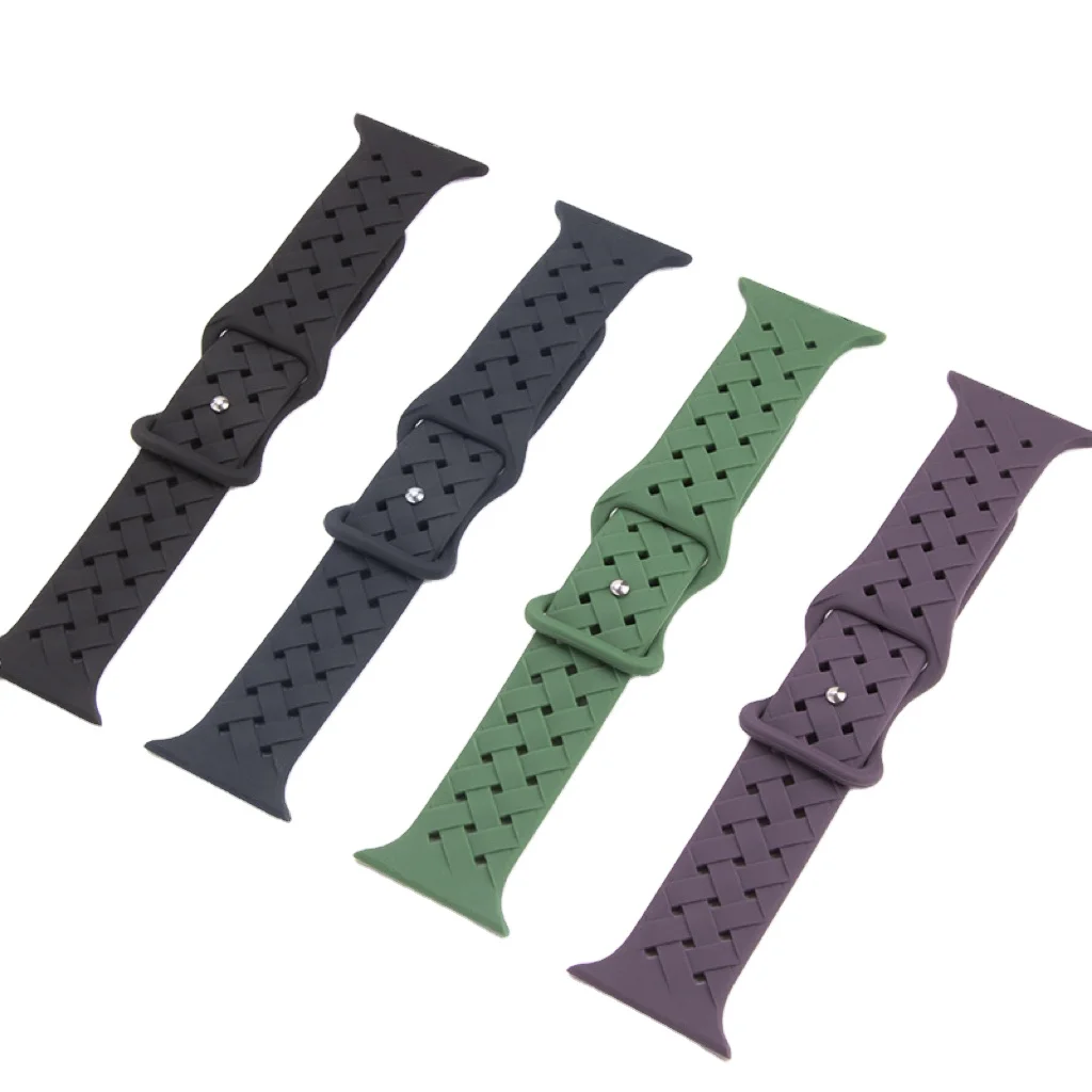 Leyi hot selling woven design elastic silicone watch band universal sports replacement watch loop strap for i watch Ultra 49mm