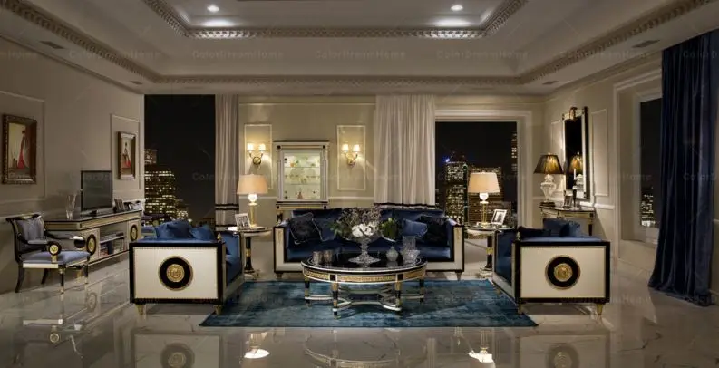 Итальянский классический стиль ручной работы бархатный диван набор королевская роскошная мебель для гостиной наборы