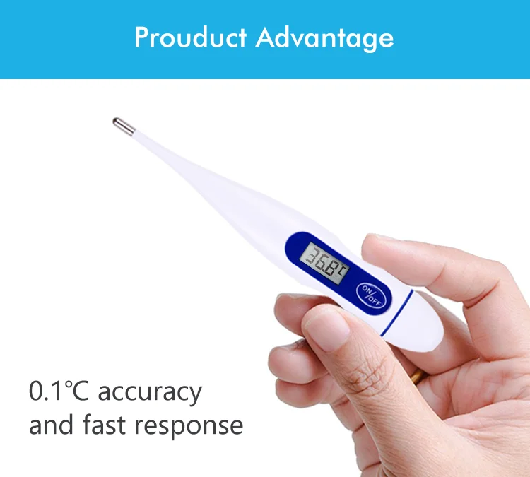 OEM Professional Production Flexible Tip Waterproof Thermometer Body Fever Baby Clinical Digital Thermometer