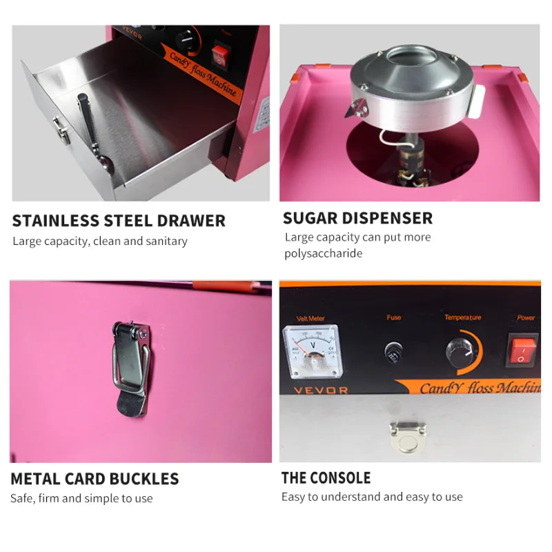 Maquina Algodao Doce Algodon De Azucar Professional Electric Commercial Sugar Floss Sweet Cotton Candy Maker Machine For Sale