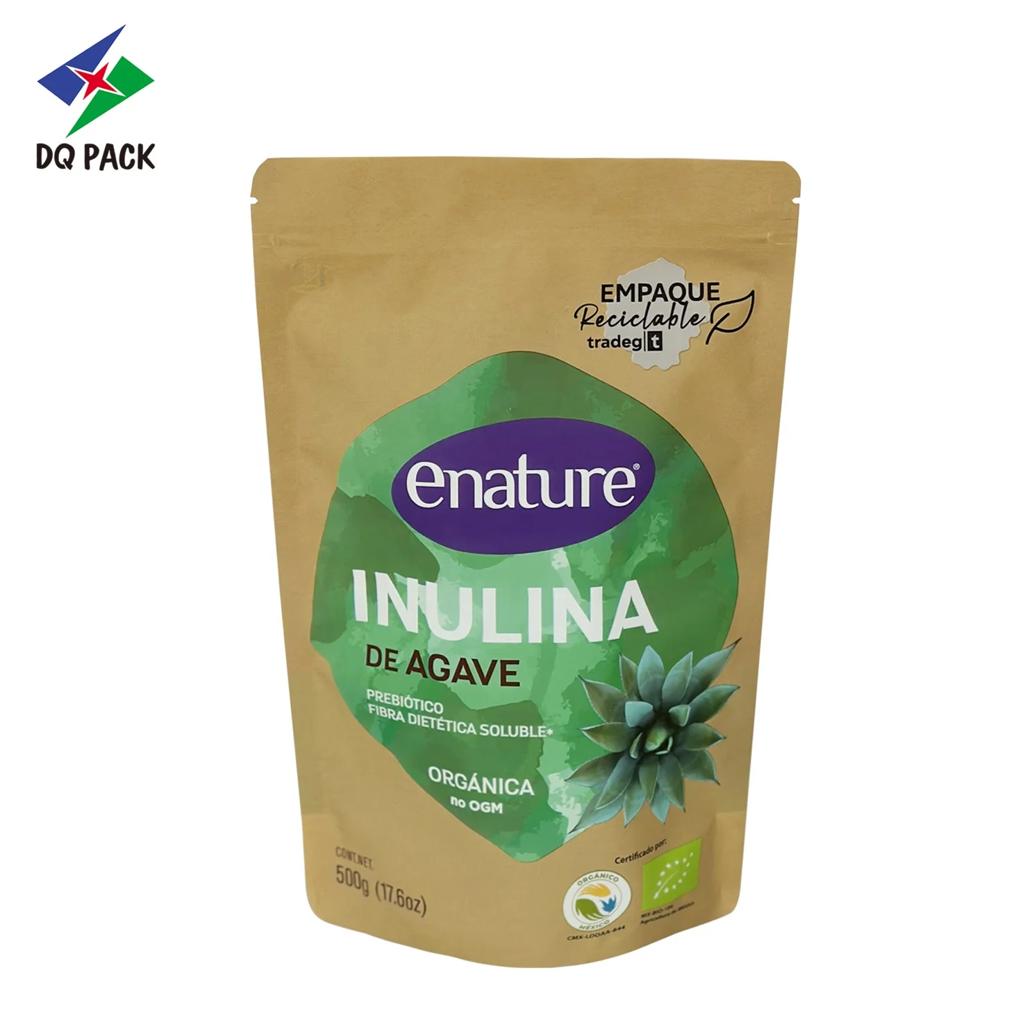 DQ PACK Custom Matte Finish Recyclable Plastic Bag bolsa Doypack Stand up Packaging Pouch