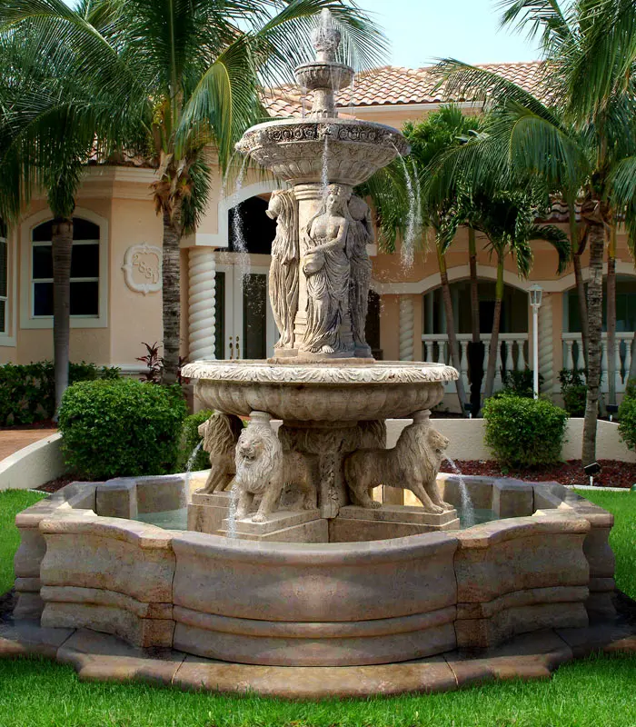handmade large outdoor marble garden 3 tier water fountain outdoor natural stone fountains for sale