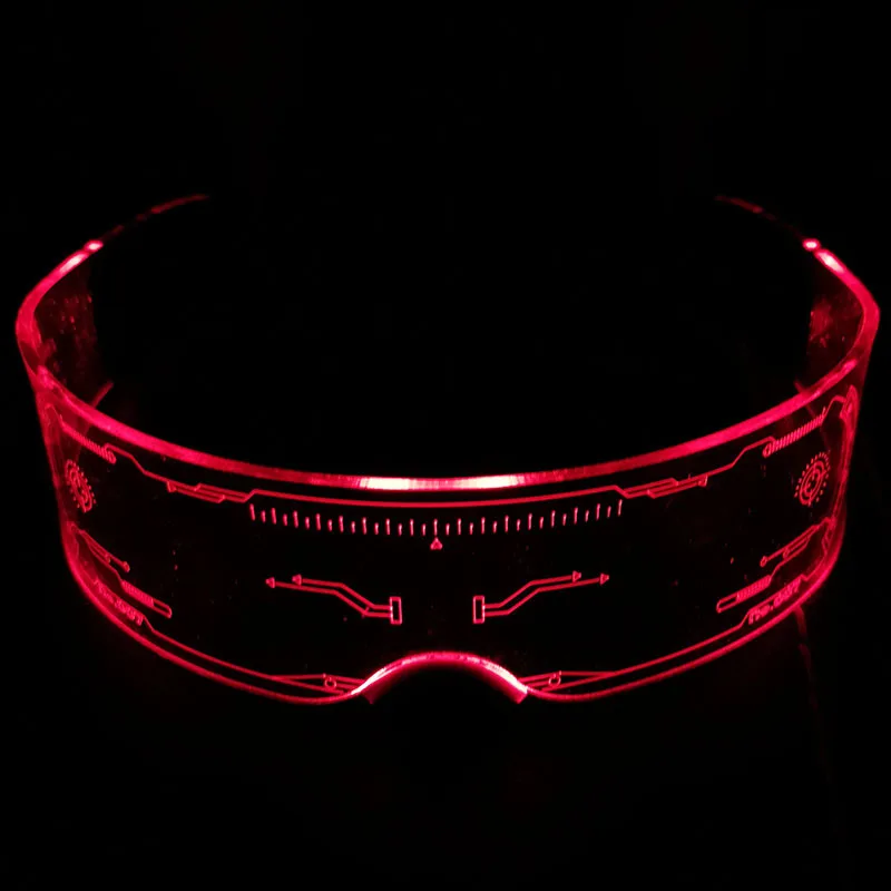 MADESHINE Luminous Acrylic Robert Halloween Party Decoration Glow in The Dark Lighting Cyberpunk Flashing Neon LED Glasses