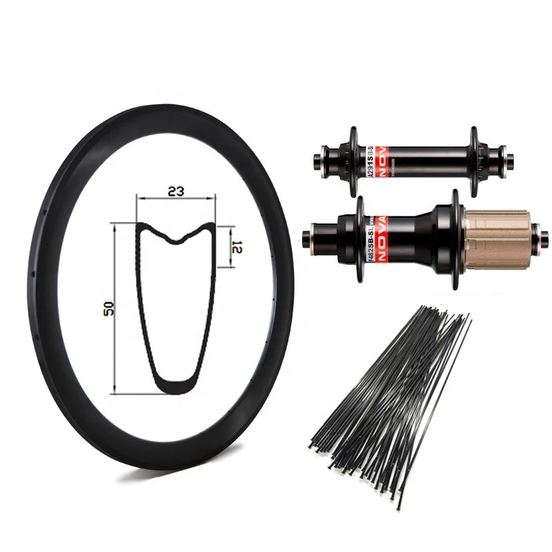 GoFast Factory Wholesale Novatec Carbon Wheels 23mm Wide Road Bike Wheels Carbon Novatec 700c 50mm Depth Carbon Road Wheels