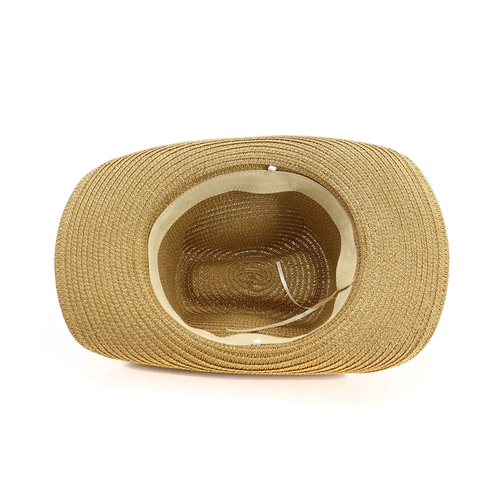 Whole Sale Beach Sun Hat Classic Cowboy Straw Hat Topper Panama Hat Cheap