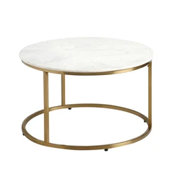 Wholesale living room furniture MDF top coffee side table sets cheap modern design metal frame coffee table