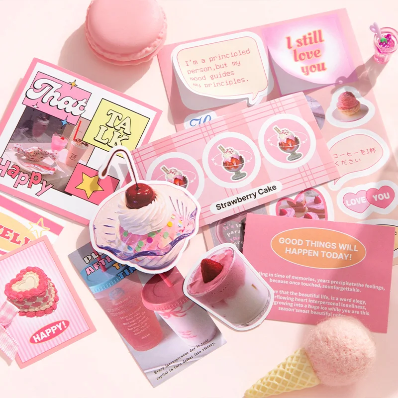 30pcs Kawaii Stationery stickers Dessert delivery in progress Vintage Girl flowers Diary Planner Junk Journal Mobile Stickers Sc