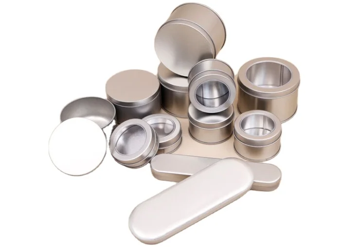 Tinned Square Round Tea Tin Box Metal Jewelry Gift Can Packaging For Cookies Wholesale Custom Packing Tinplate Tin Box