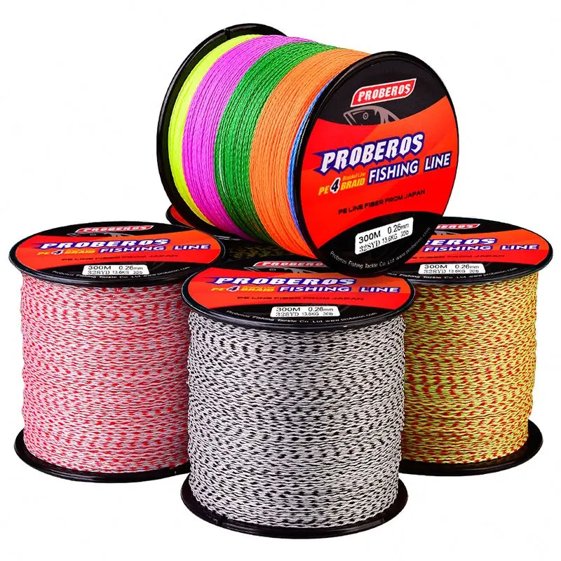 PROBEROS Fishing Line 4 Stands Braid Fishline 300M/328Yards PE Braided Line Multifilamento De Pesca