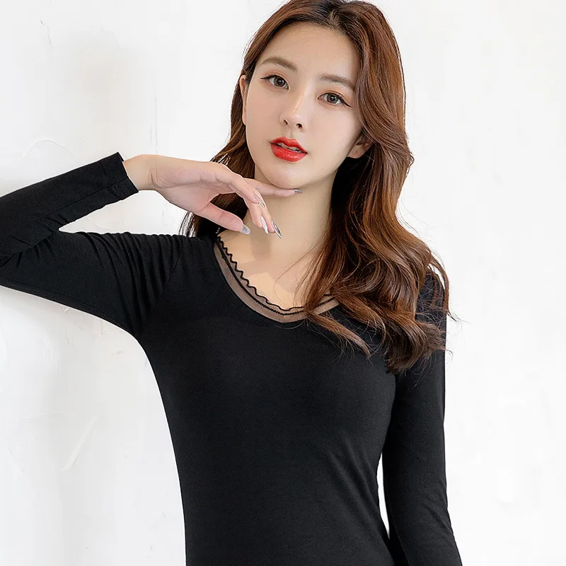 Осенняя одежда из 95 хлопка, костюм с длинными брюками, женское термобелье, Свитера для осени и зимы