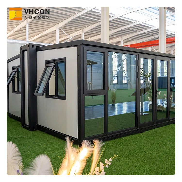 Europe 20/40FT prefabricated Waterproof insulation quick installation 2 rooms expandable modular container house with flat pack