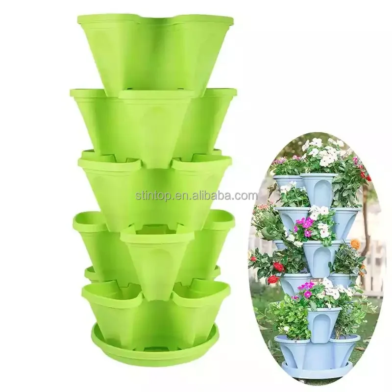 Hot sale Planter Indoor Outdoor Tower for Growing stackable flower stackable plant pots