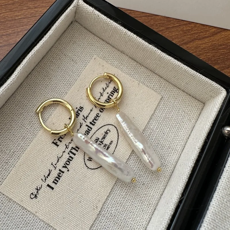 Wholesale 18K Gold Plated S925 Sterling Silver Baroque Fashion Jewelry Earrings