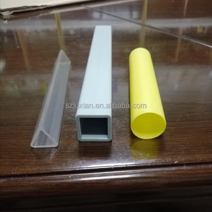 Transparent hollow extrusion round and square plastic tube, PVC pipe ABS tube