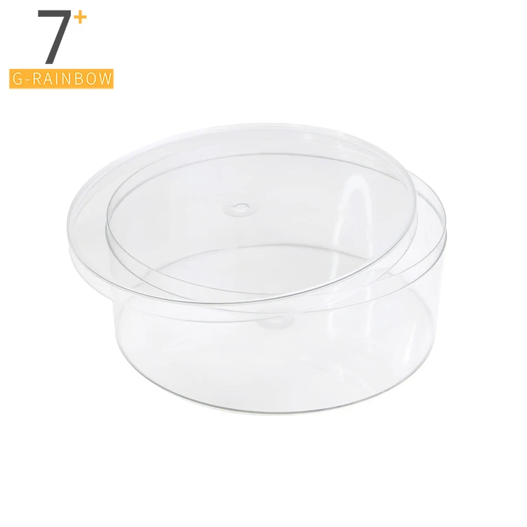 High Quality Pellucid Plastic Box Round Packaging Food Container Biscuit Cookie  Storage Box with Clear Lid